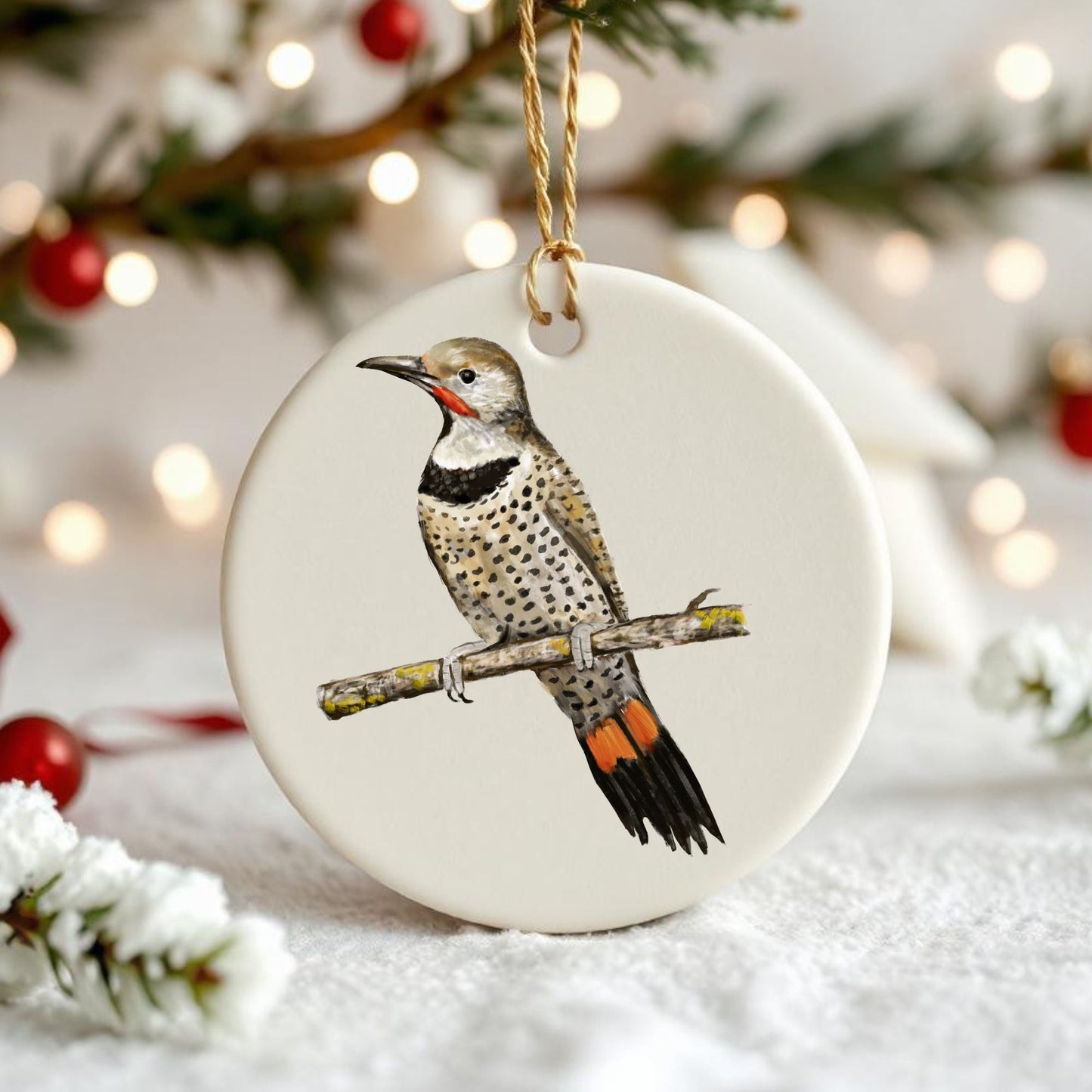 Northern Flicker Ornament - MerikaArt