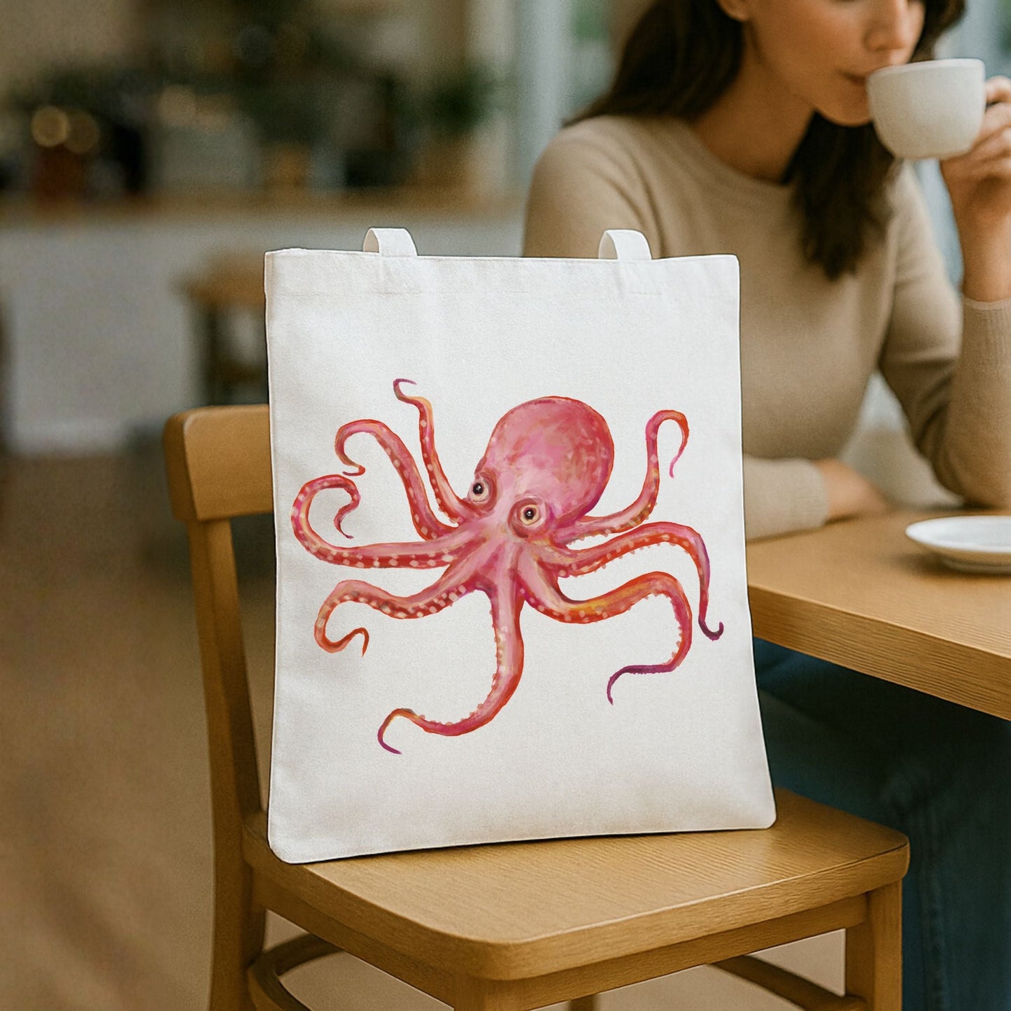 Octopus Canvas Tote Bag - MerikaArt