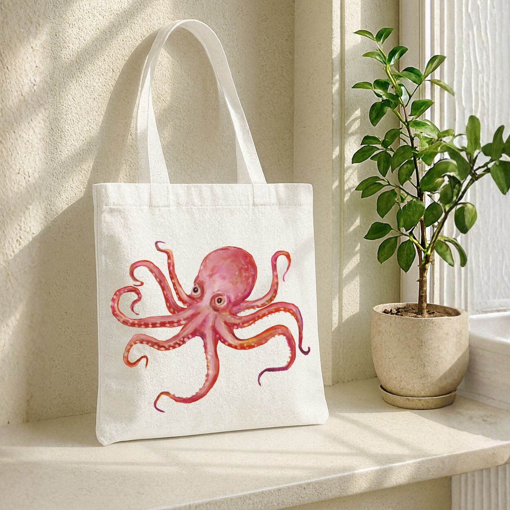 Octopus Canvas Tote Bag - MerikaArt