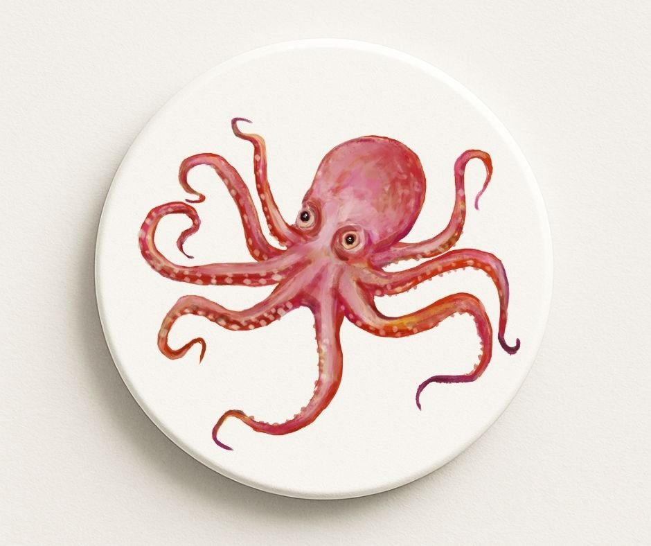 Octopus Ceramic Coaster - MerikaArt