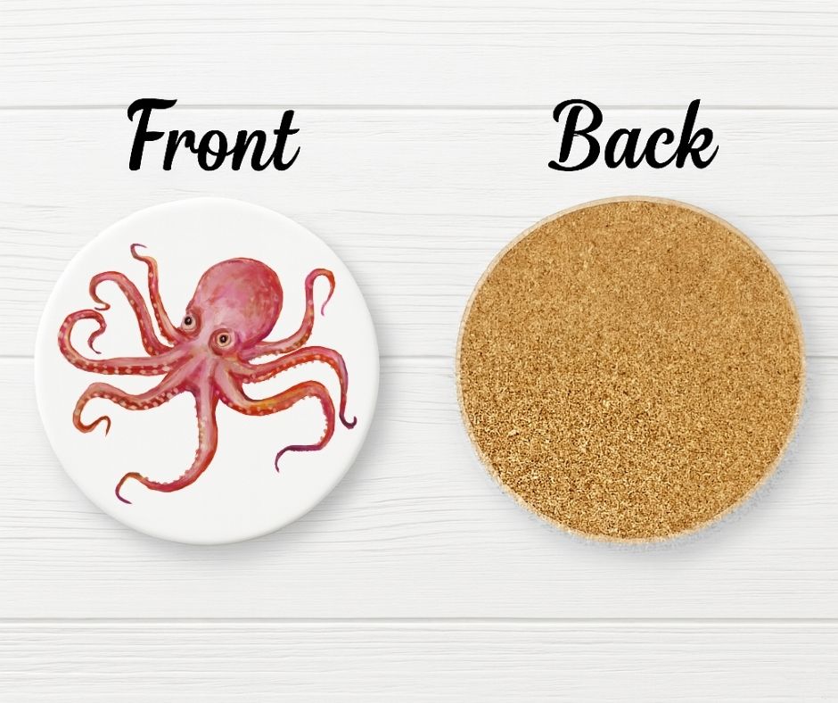 Octopus Ceramic Coaster - MerikaArt