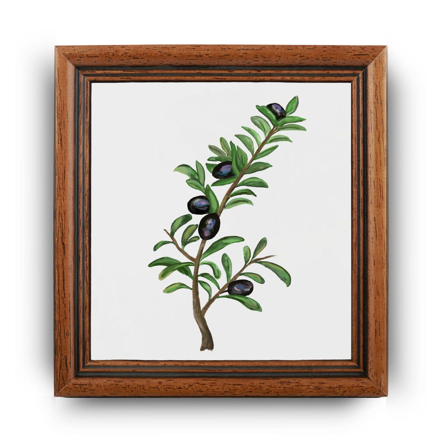 Olive Branch Ceramic Tile - MerikaArt