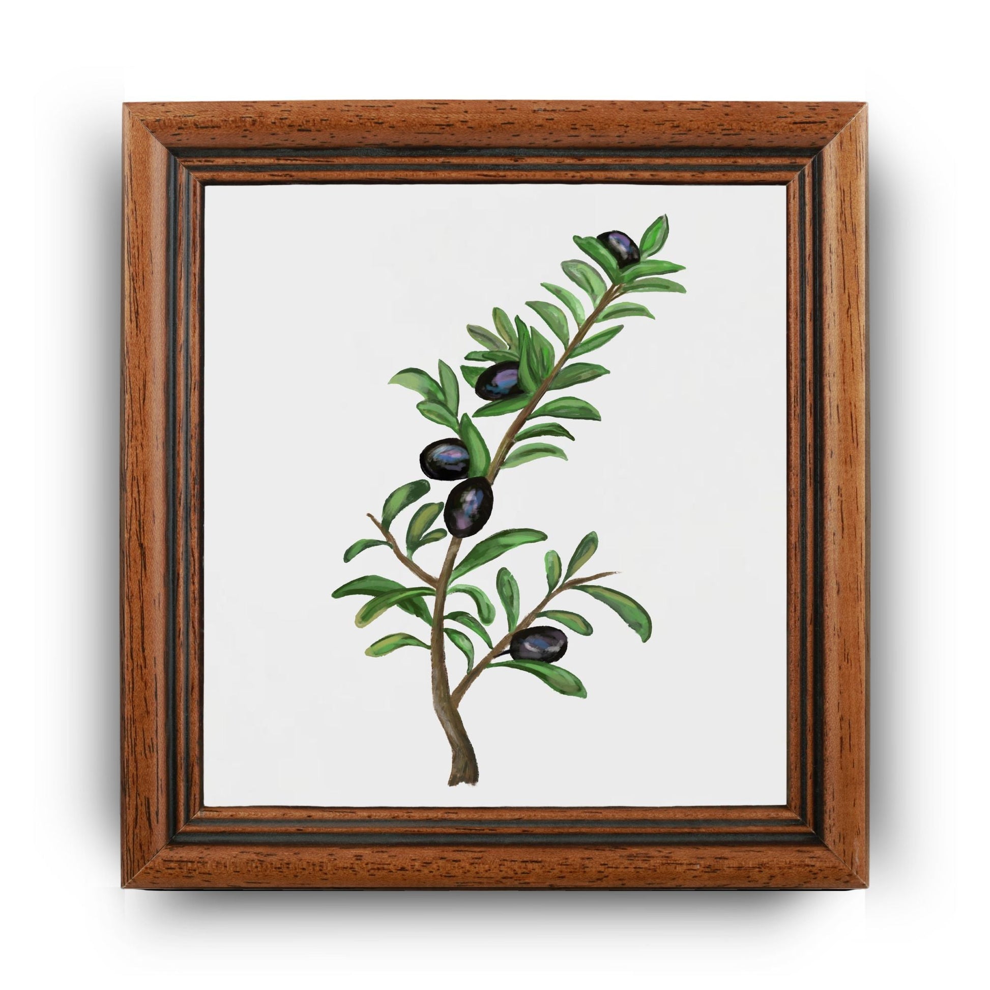 Olive Branch Ceramic Tile - MerikaArt