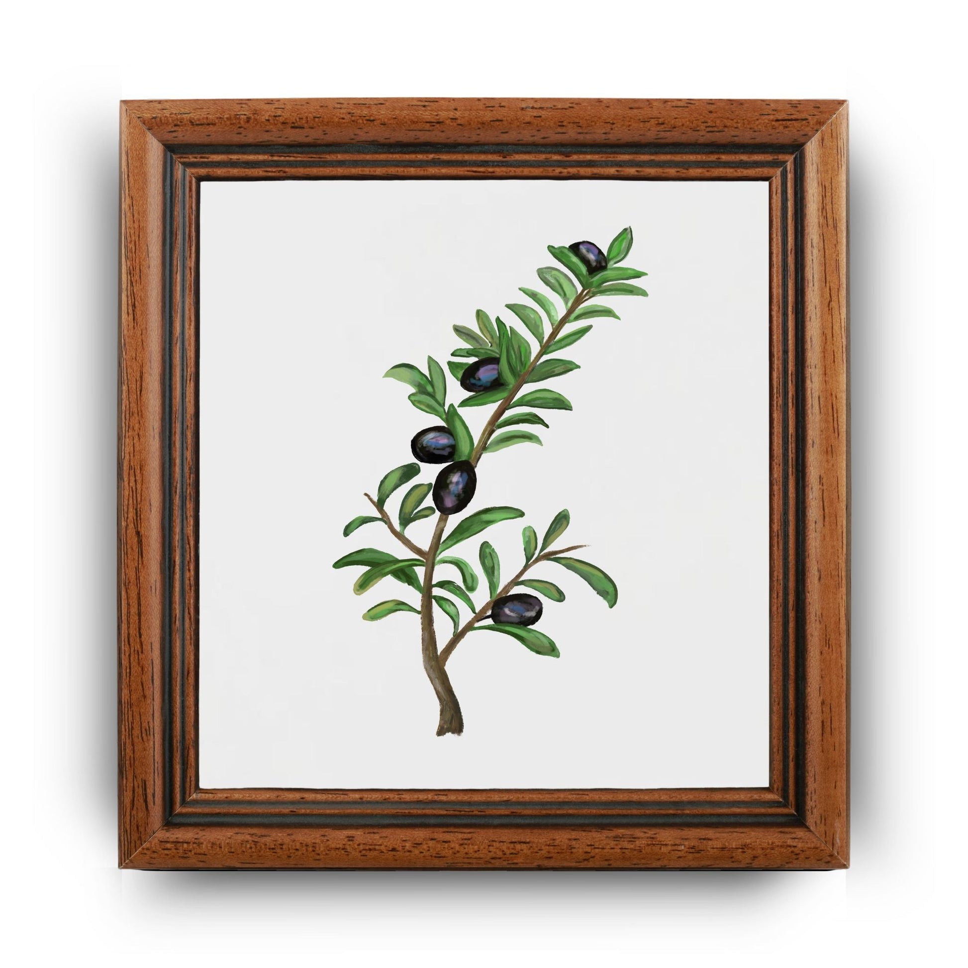 Olive Branch Ceramic Tile – Handcrafted Mediterranean Decor - MerikaArt