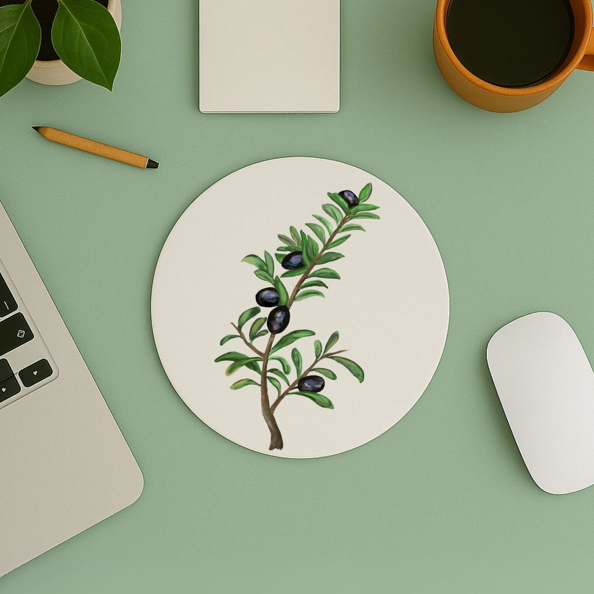 Olive Branch Mousepad - MerikaArt