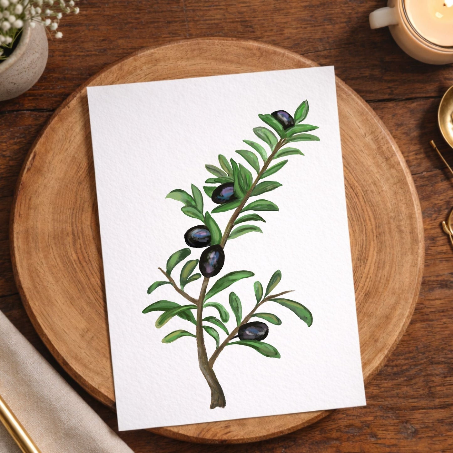 Olive Branch Postcard - MerikaArt
