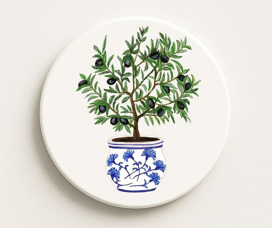 Olive Tree Ceramic Coaster - MerikaArt