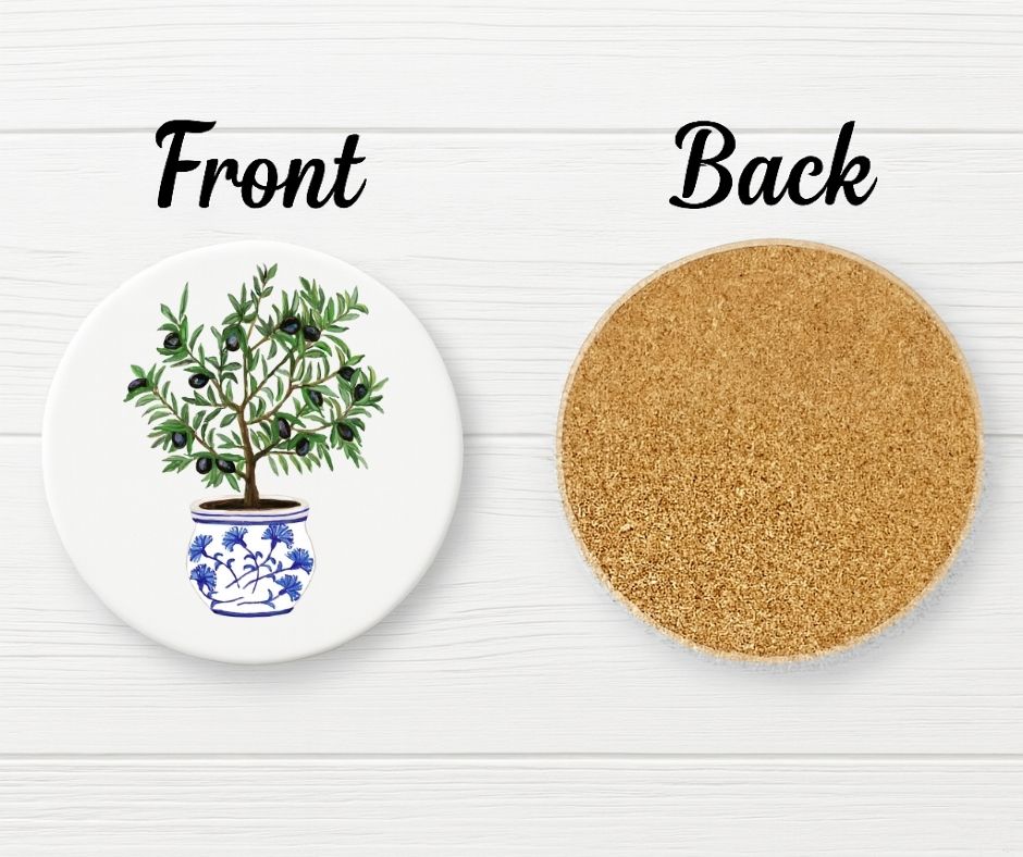 Olive Tree Ceramic Coaster - MerikaArt