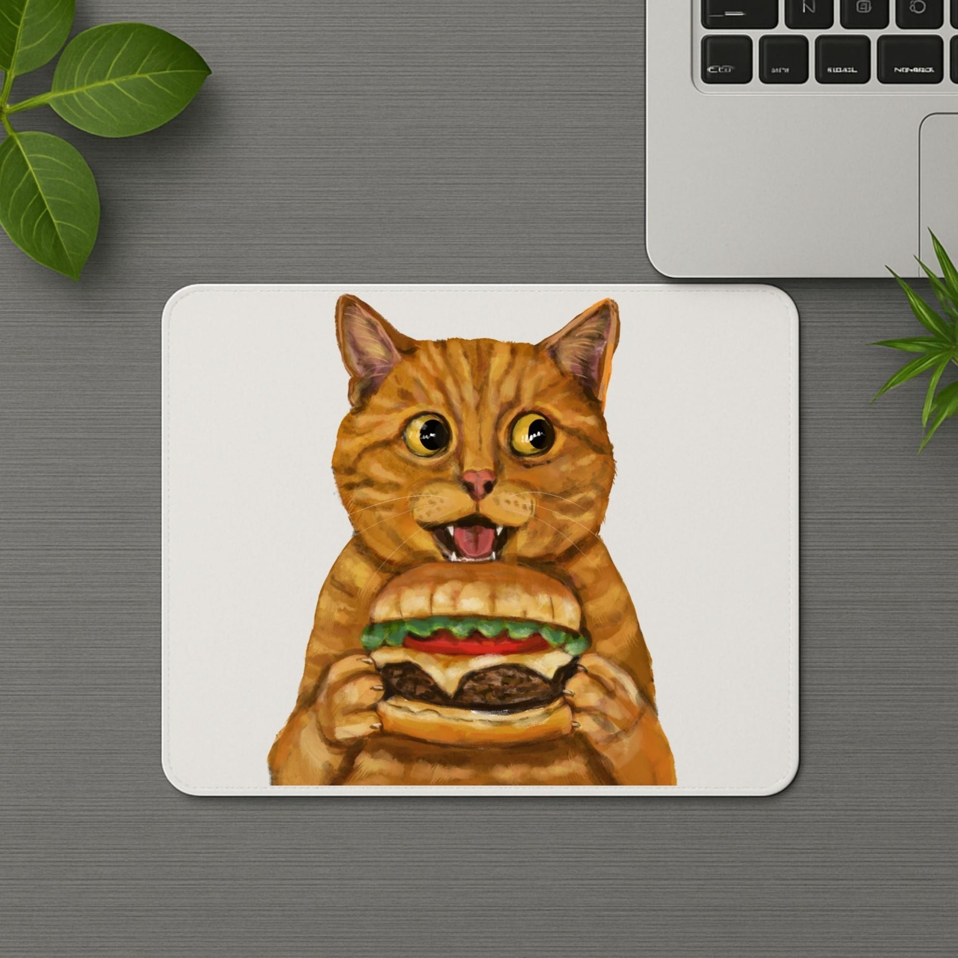 Orange Burger Cat Mousepad - MerikaArt