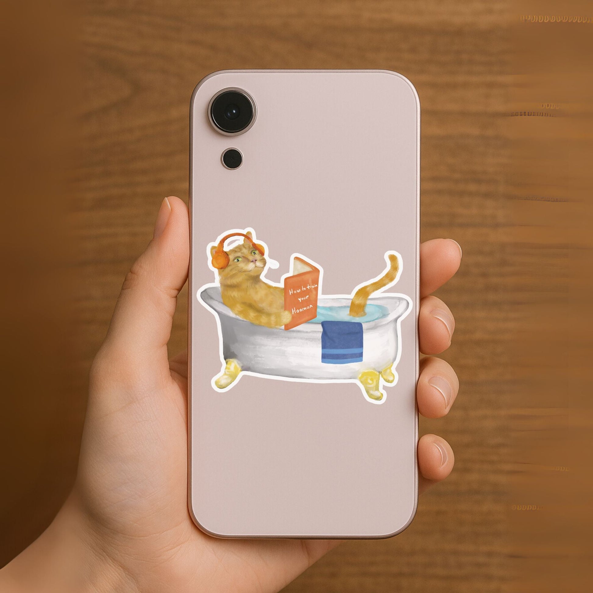 Orange Cat Vinyl Sticker - MerikaArt