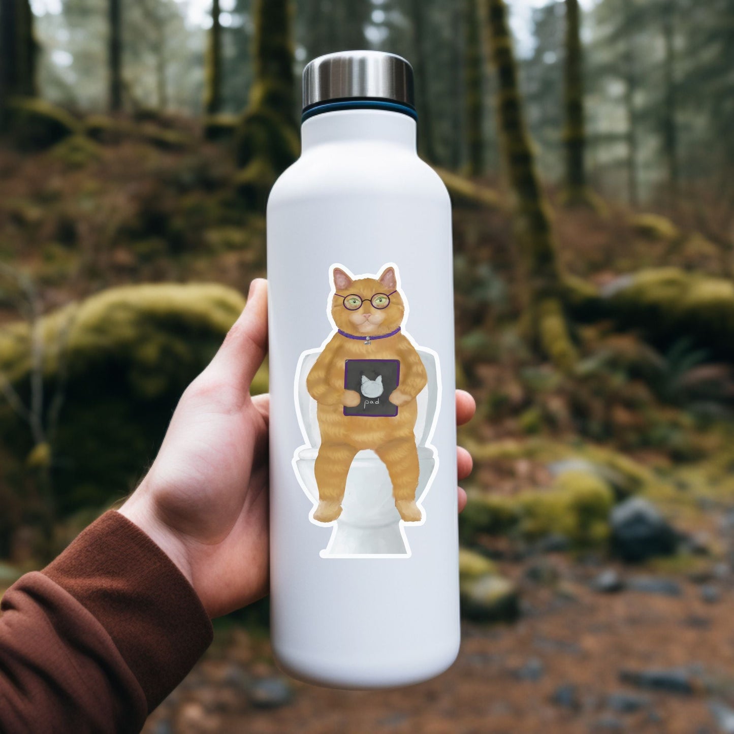 Orange Cat Vinyl Sticker - MerikaArt