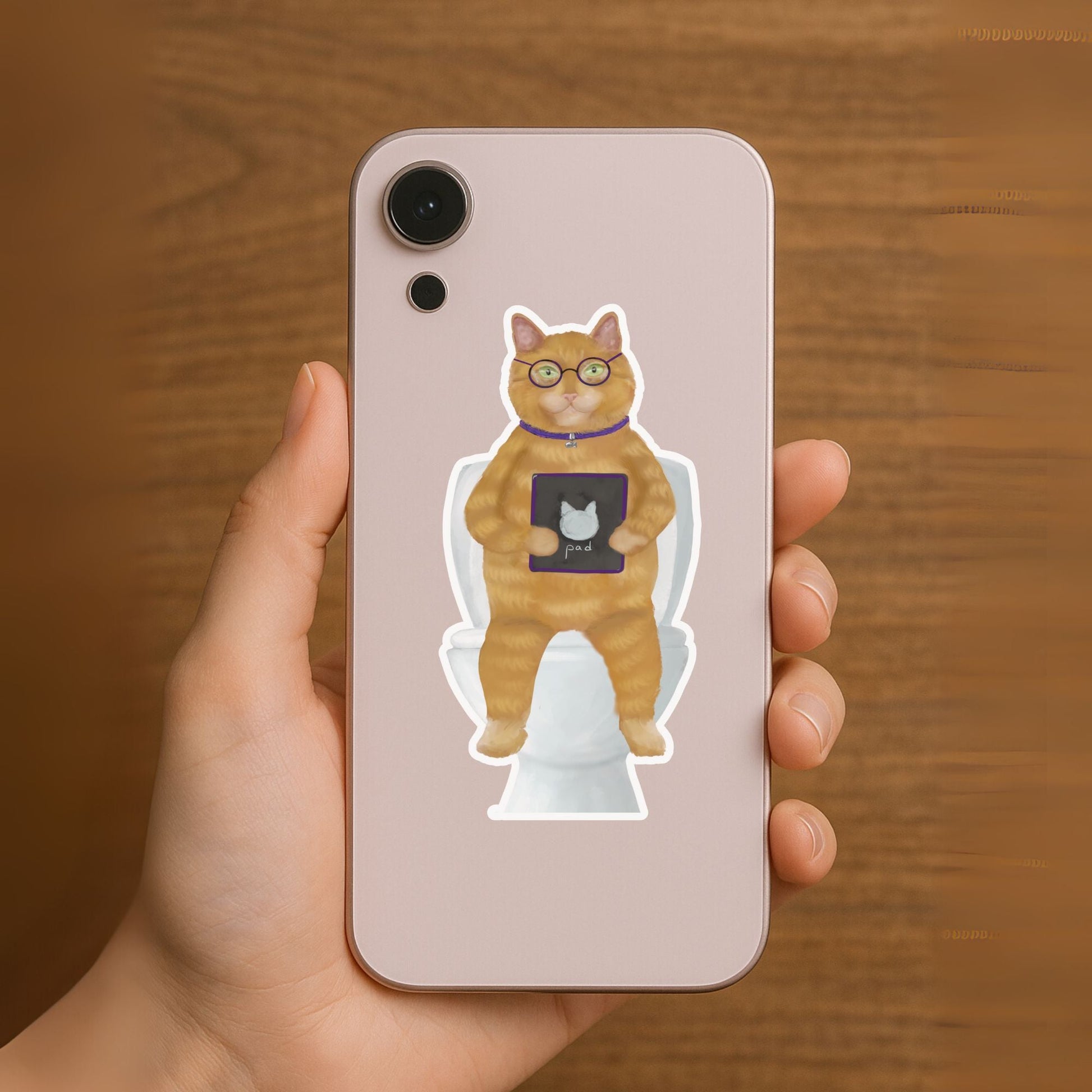 Orange Cat Vinyl Sticker - MerikaArt