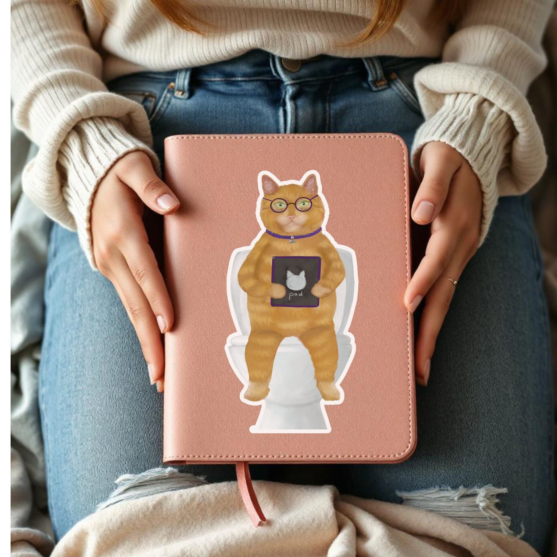 Orange Cat Vinyl Sticker - MerikaArt