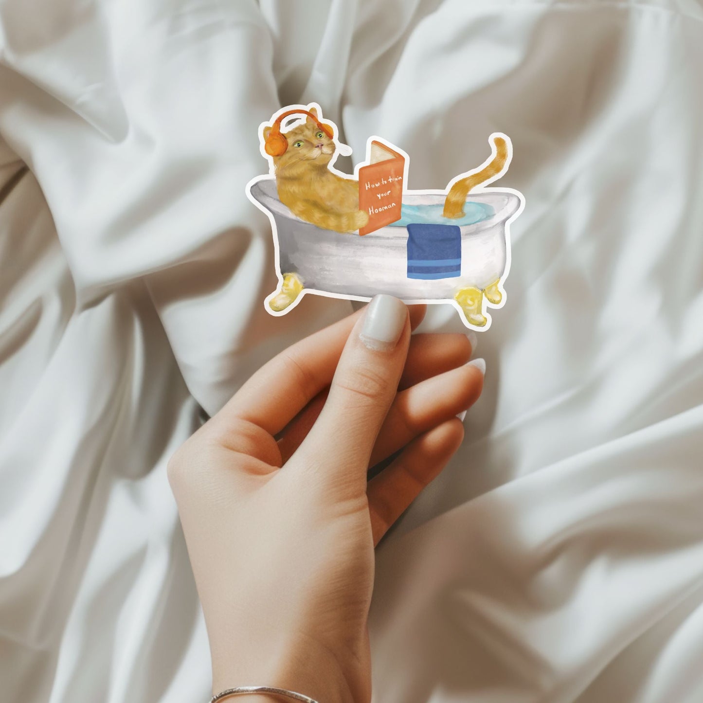 Orange Cat Vinyl Sticker - MerikaArt