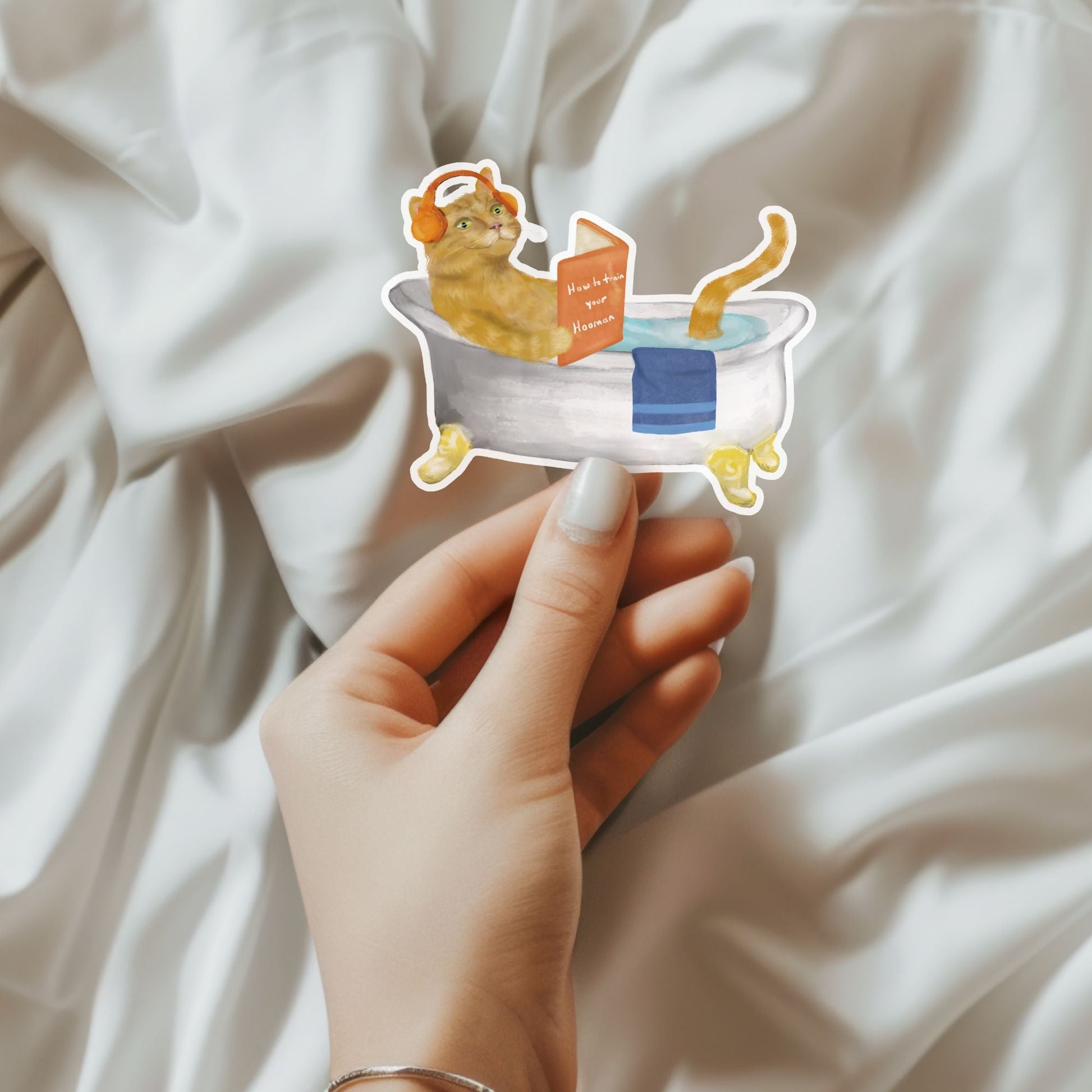 Orange Cat Vinyl Sticker - MerikaArt