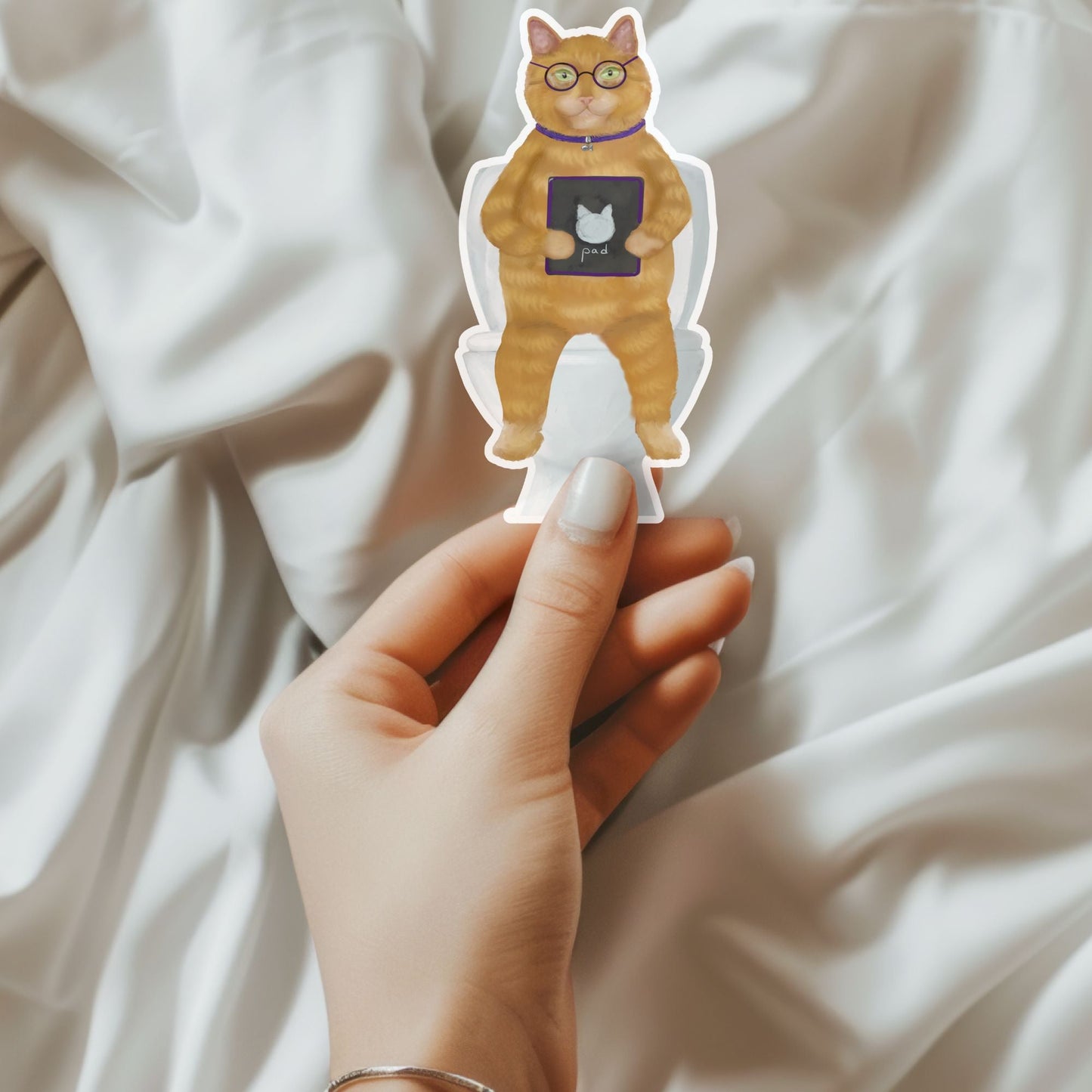 Orange Cat Vinyl Sticker - MerikaArt