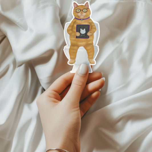 Orange Cat Vinyl Sticker - MerikaArt