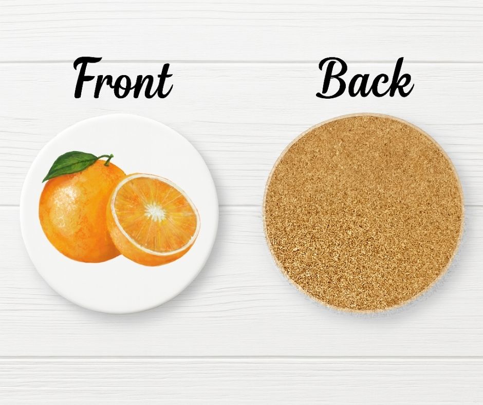 Orange Ceramic Coaster - MerikaArt