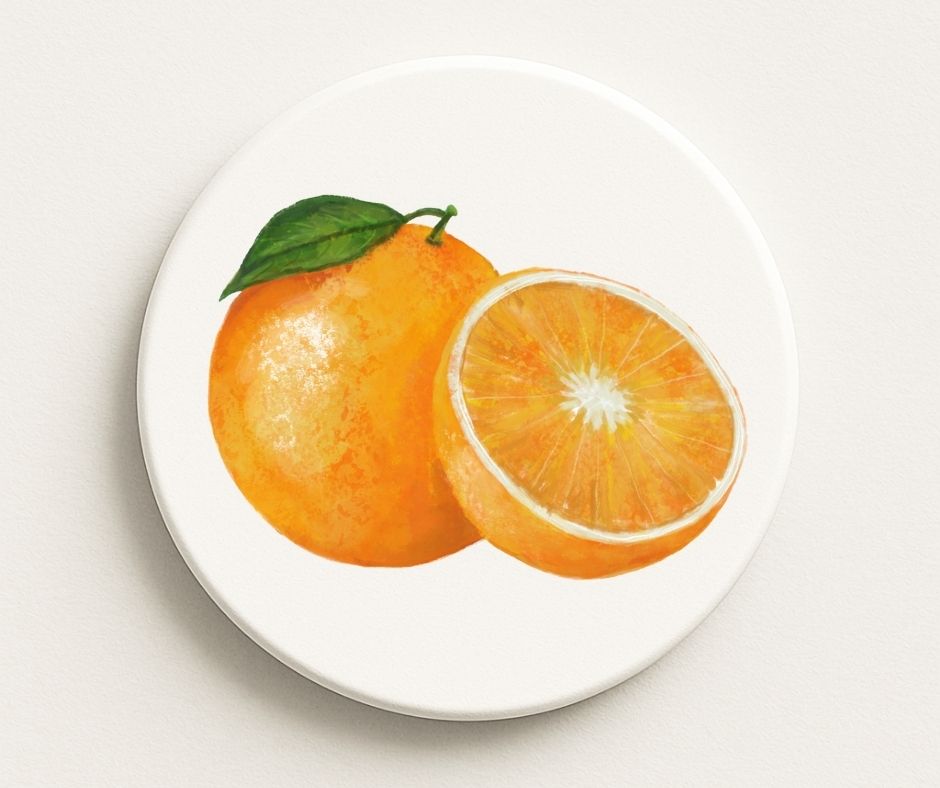 Orange Ceramic Coaster - MerikaArt