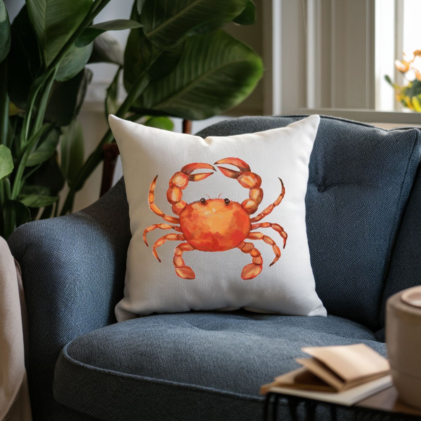 Orange Crab Pillow - MerikaArt
