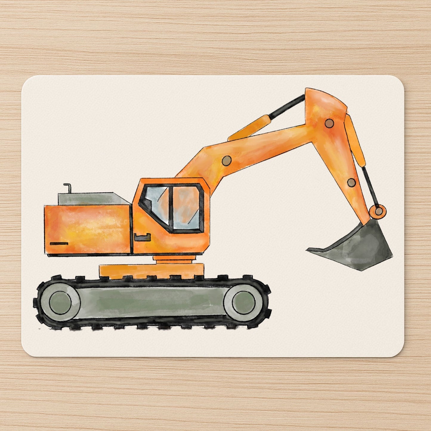 Orange Excavator Mousepad - MerikaArt