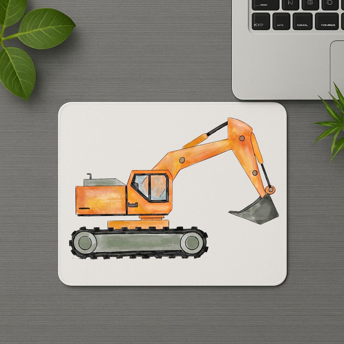 Orange Excavator Mousepad - MerikaArt
