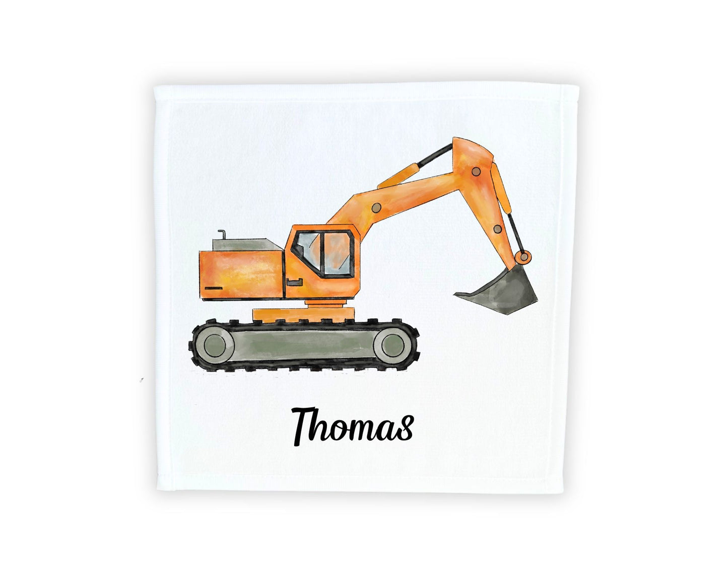 Orange Excavator Washcloth - MerikaArt