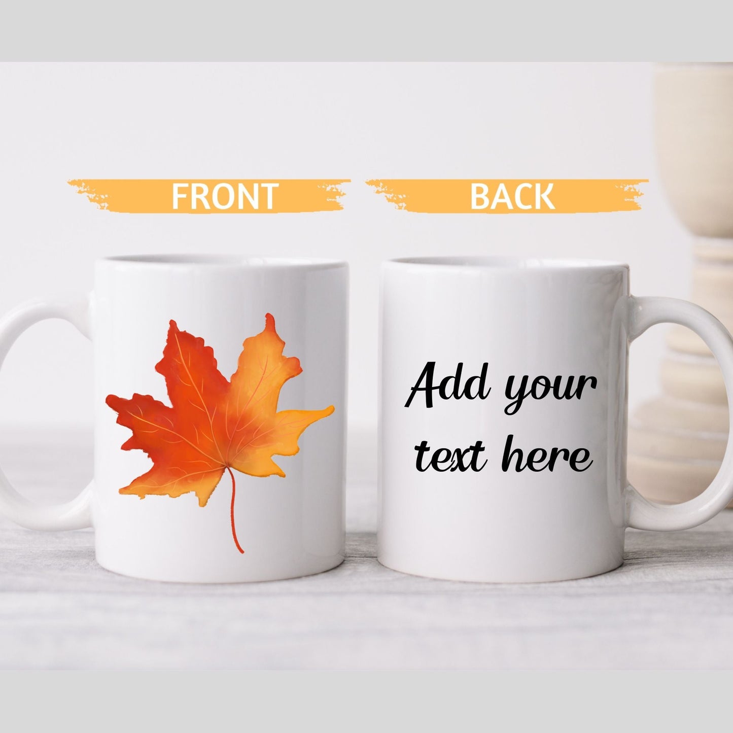 Orange Maple Leaf Mug - MerikaArt