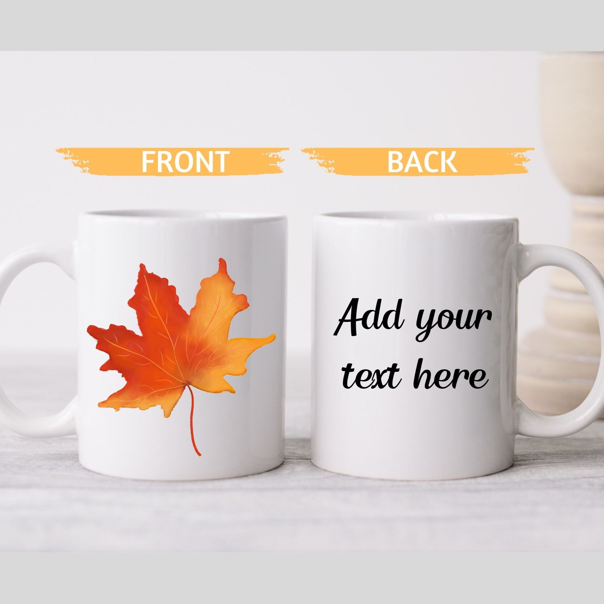 Orange Maple Leaf Mug - MerikaArt