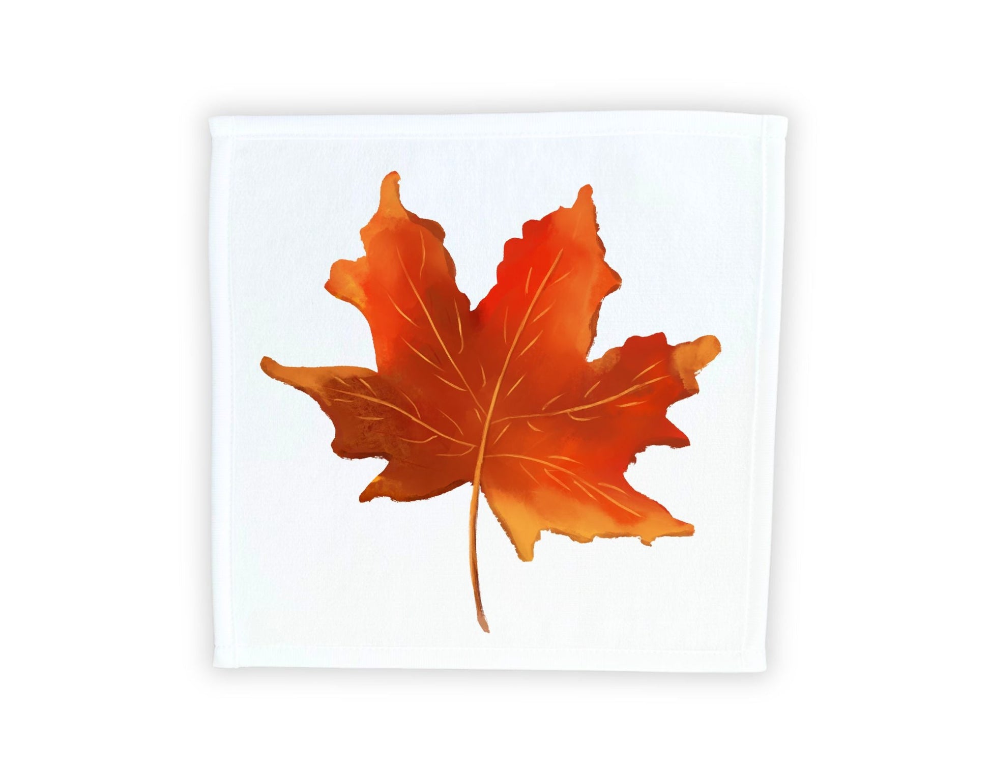 Orange Maple Leaf Washcloth - MerikaArt