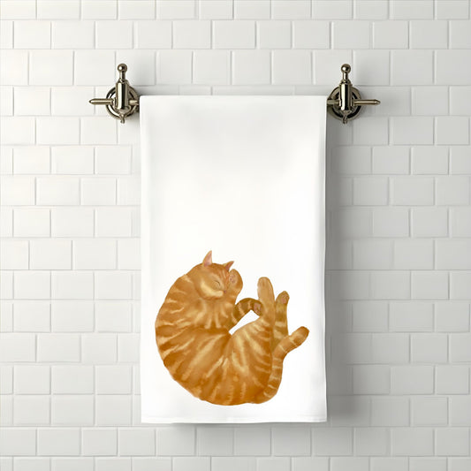 Orange Tabby Cat Bathroom Towel - MerikaArt