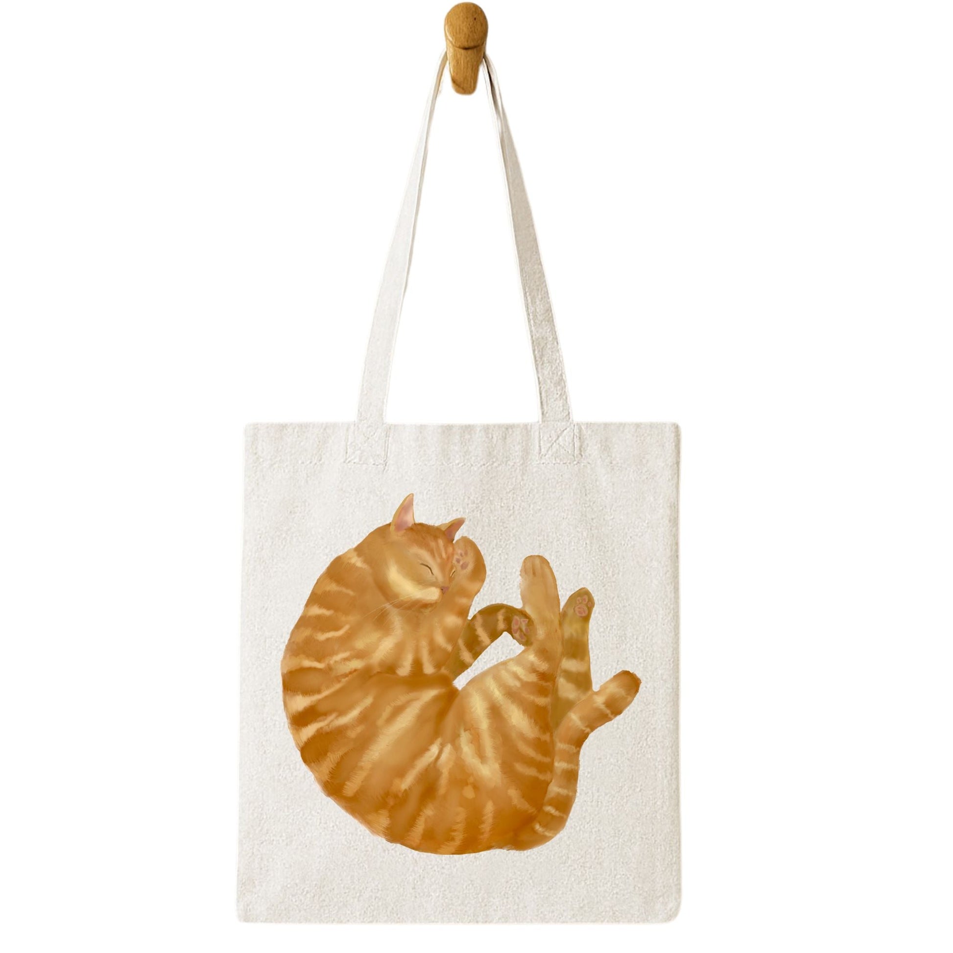 Orange Tabby Cat Canvas Tote Bag - MerikaArt