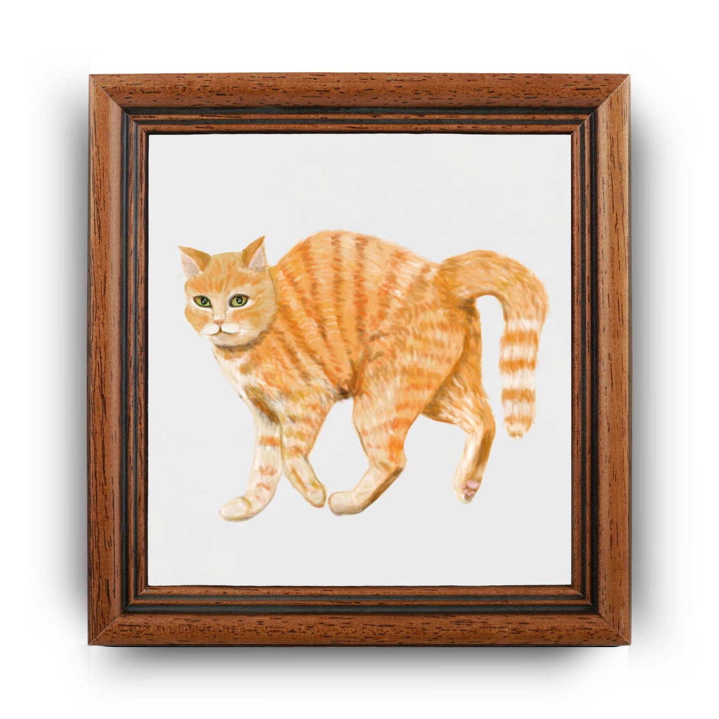 Orange Tabby Cat Ceramic Tile - MerikaArt
