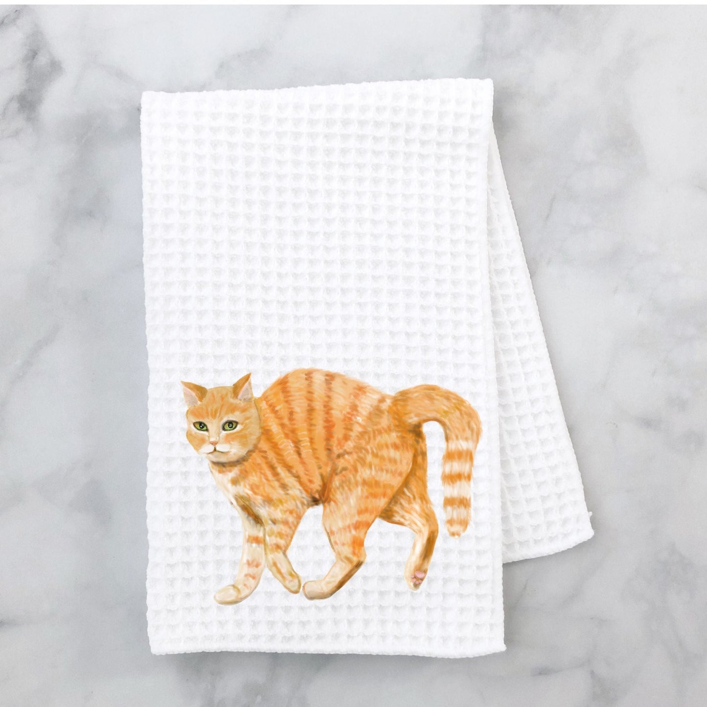 Orange Tabby Cat Kitchen Towel - MerikaArt