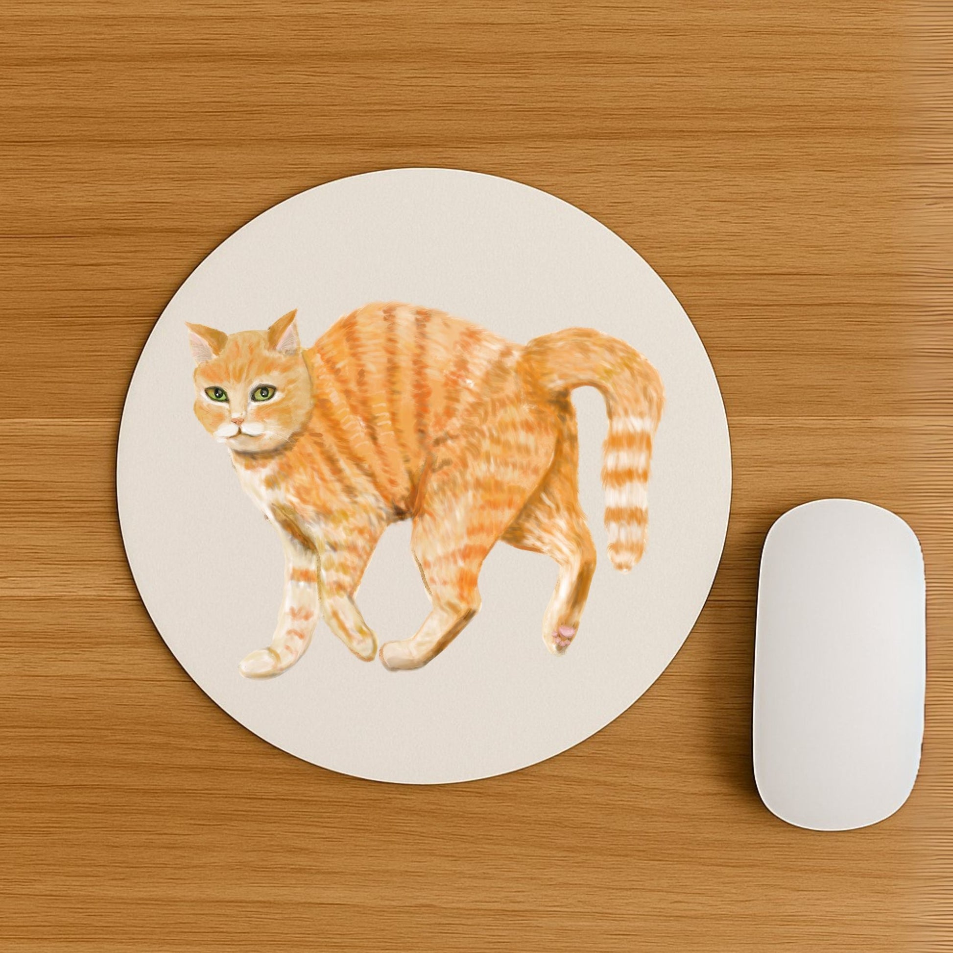 Orange Tabby Cat Mousepad - MerikaArt