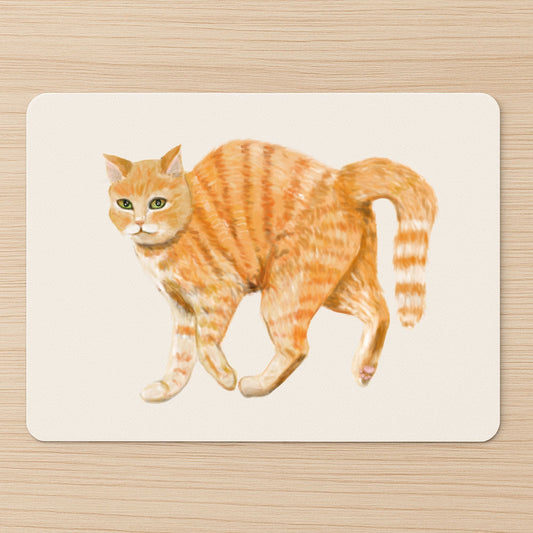 Orange Tabby Cat Mousepad - MerikaArt