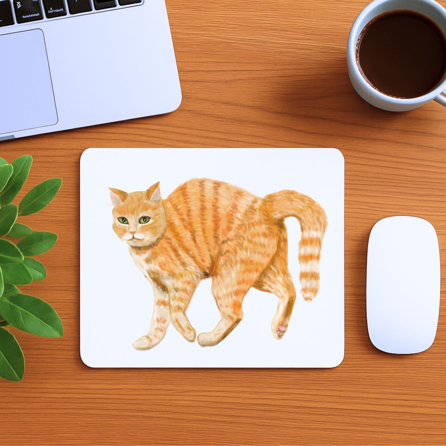 Orange Tabby Cat Mousepad - MerikaArt