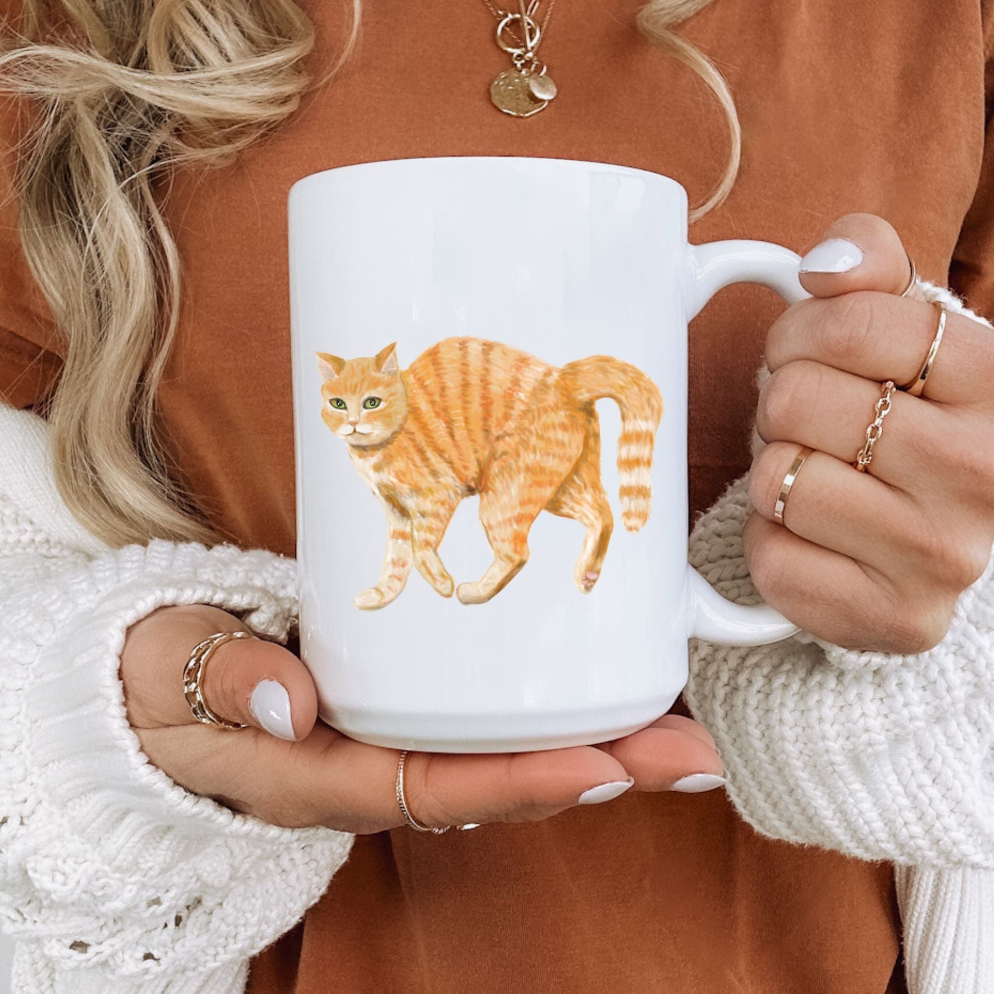 Orange Tabby Cat Mug - MerikaArt