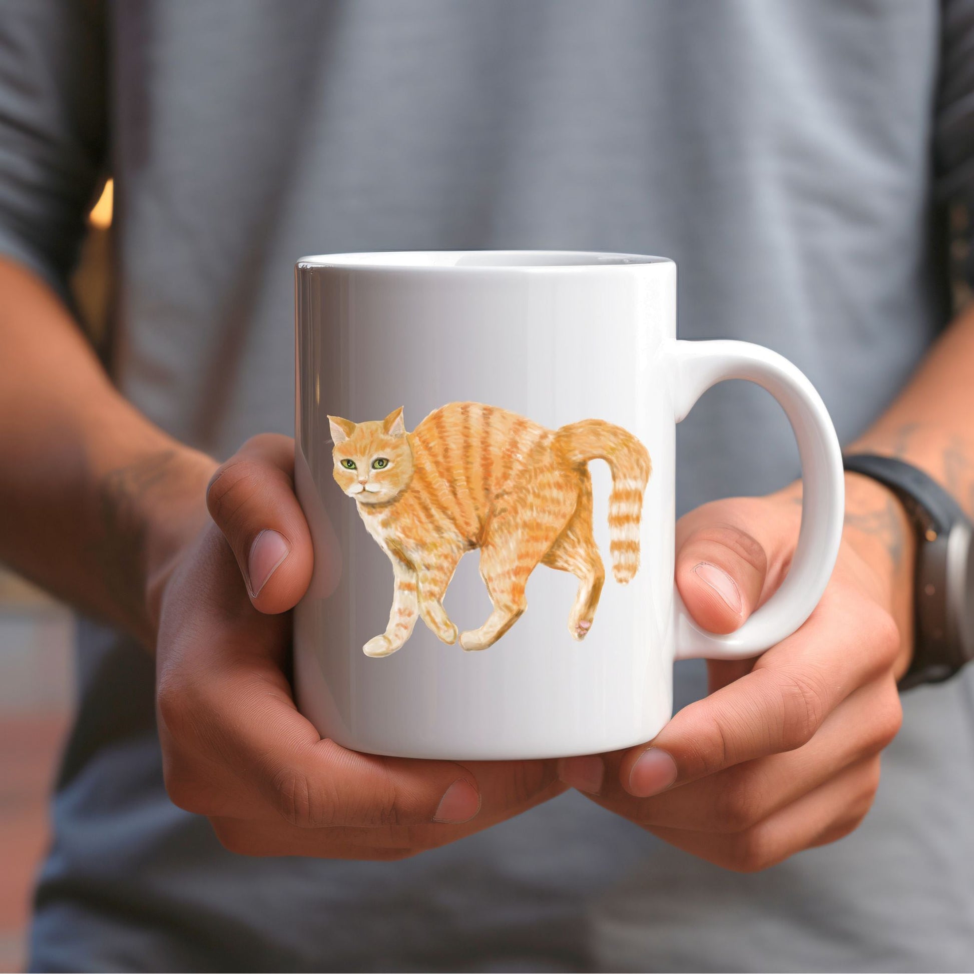 Orange Tabby Cat Mug - MerikaArt