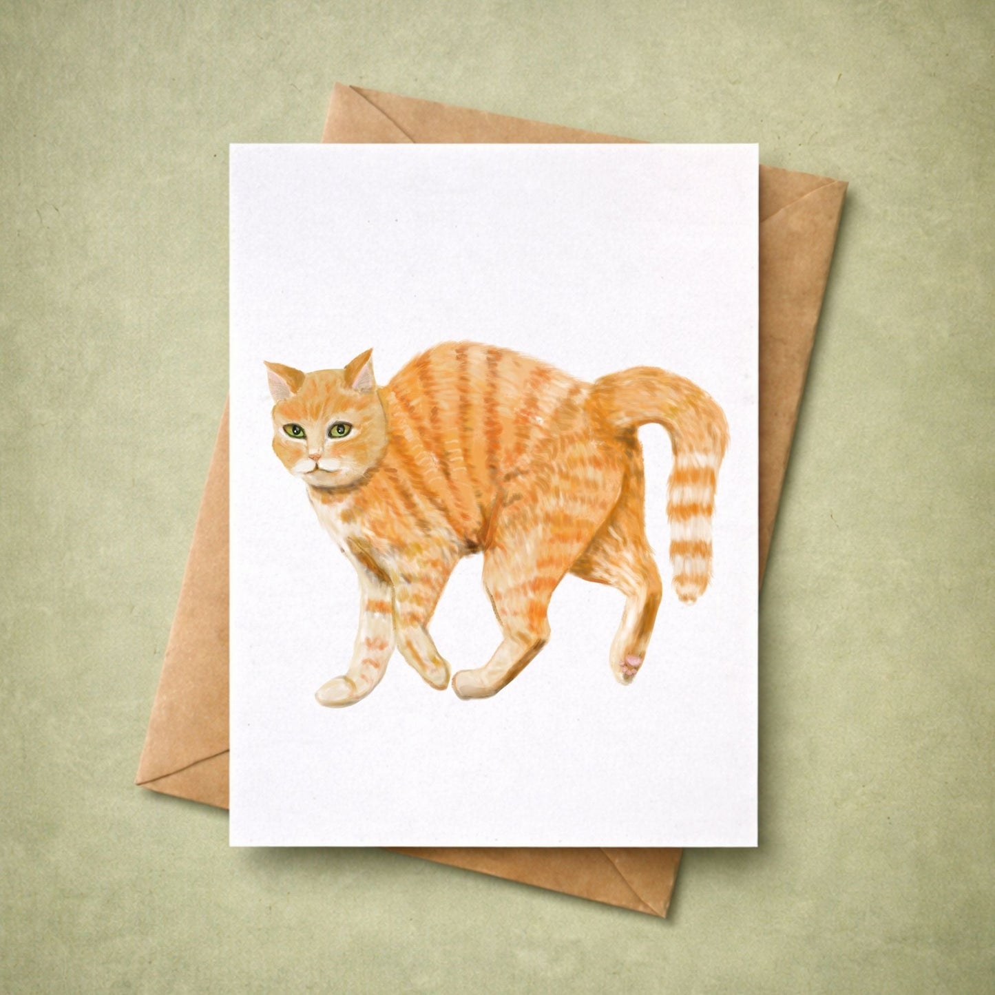 Orange Tabby Cat Postcard - MerikaArt