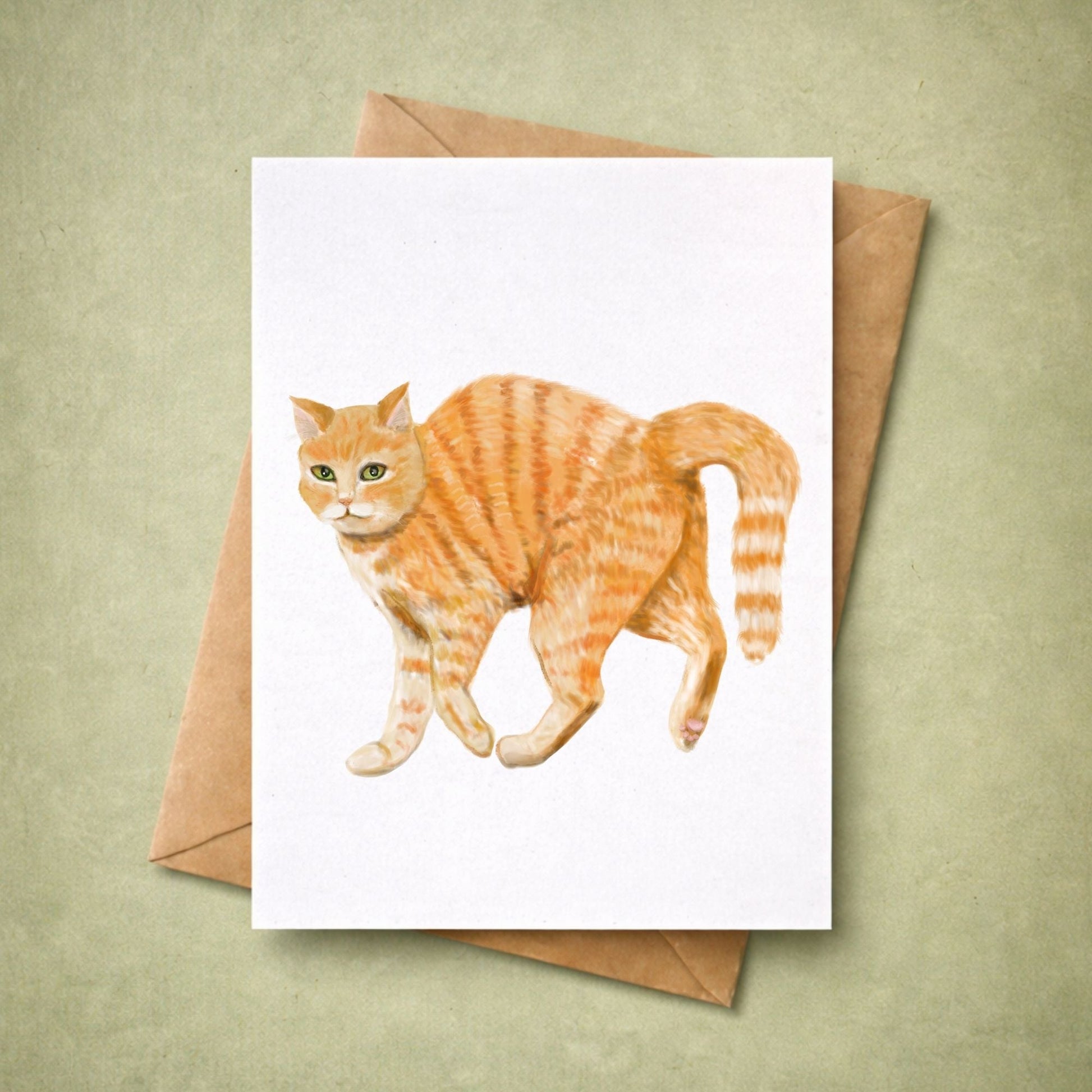 Orange Tabby Cat Postcard - MerikaArt