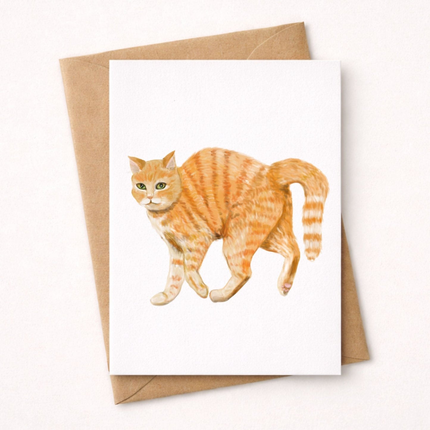 Orange Tabby Cat Postcard - MerikaArt