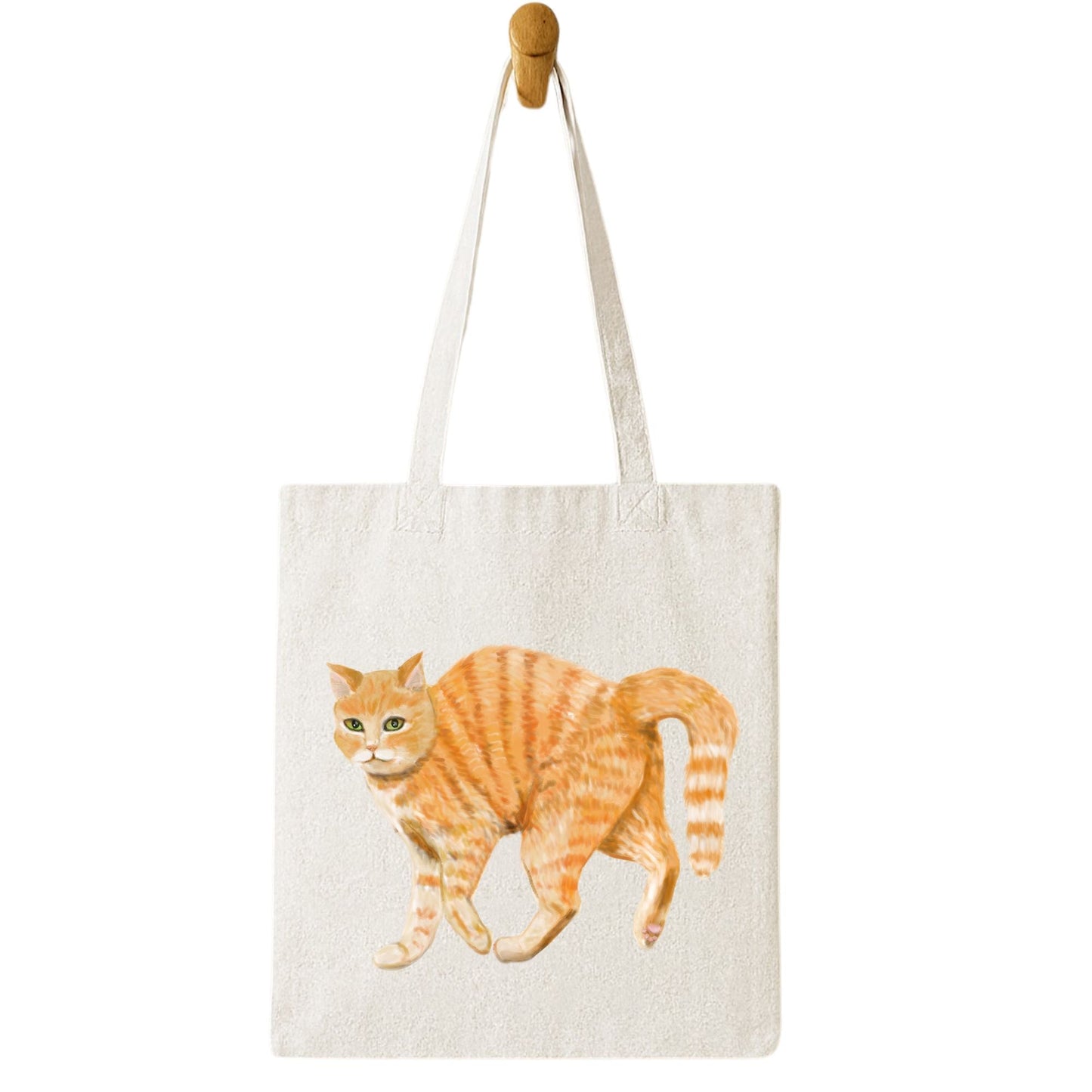 Orange Tabby Cat Tote Bag - MerikaArt