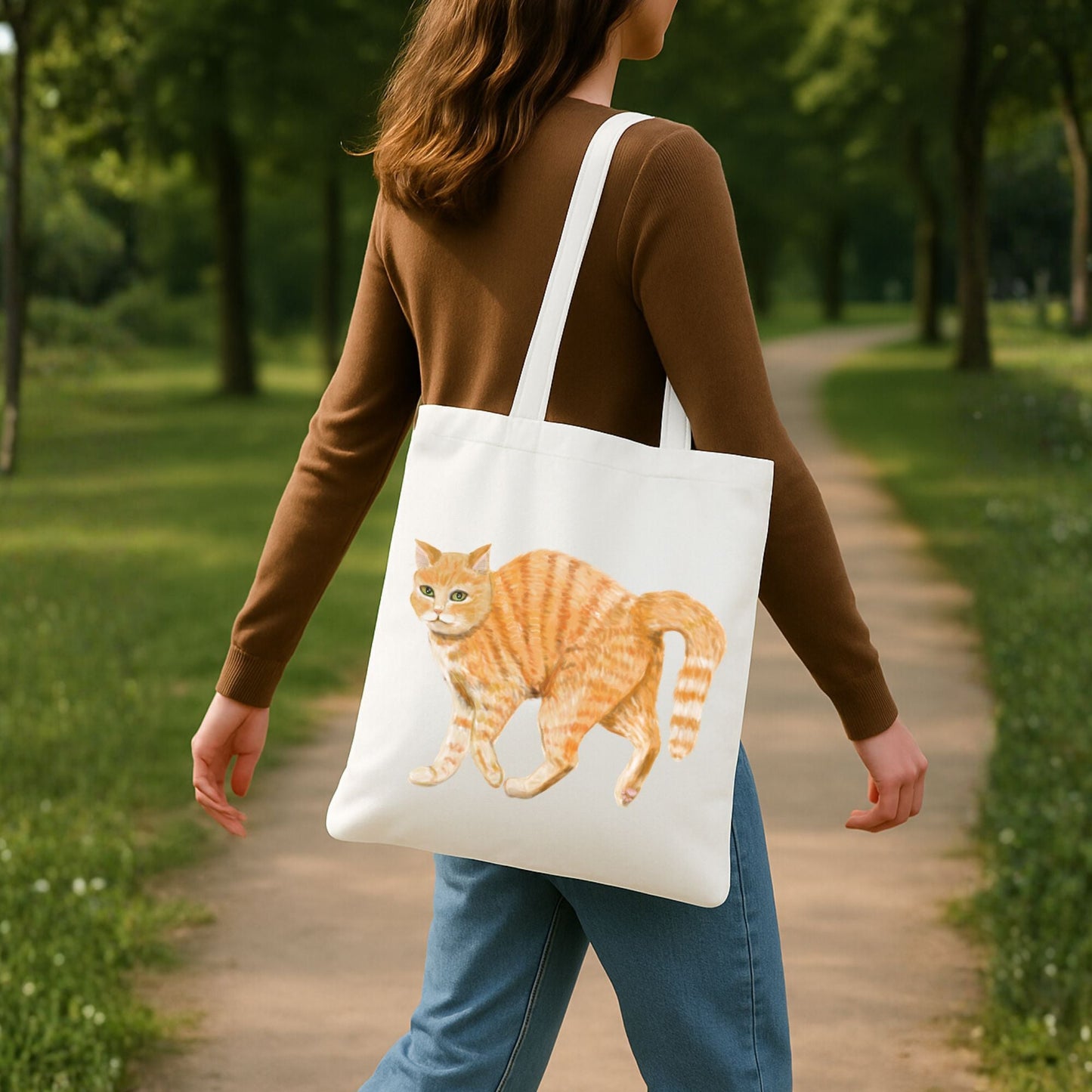 Orange Tabby Cat Tote Bag - MerikaArt