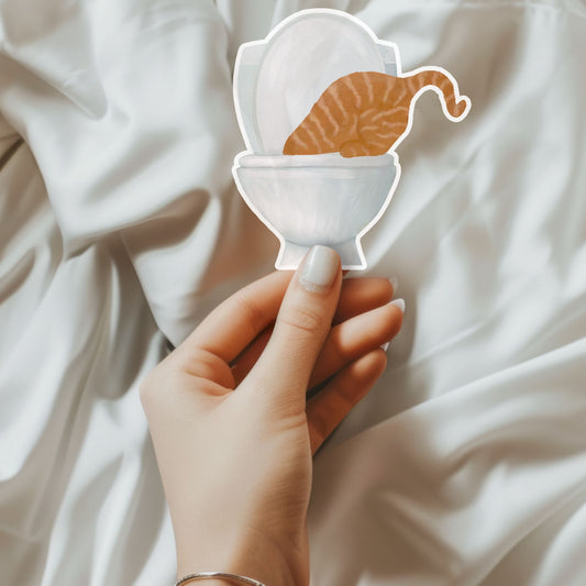 Orange Tabby Cat Vinyl Sticker - MerikaArt