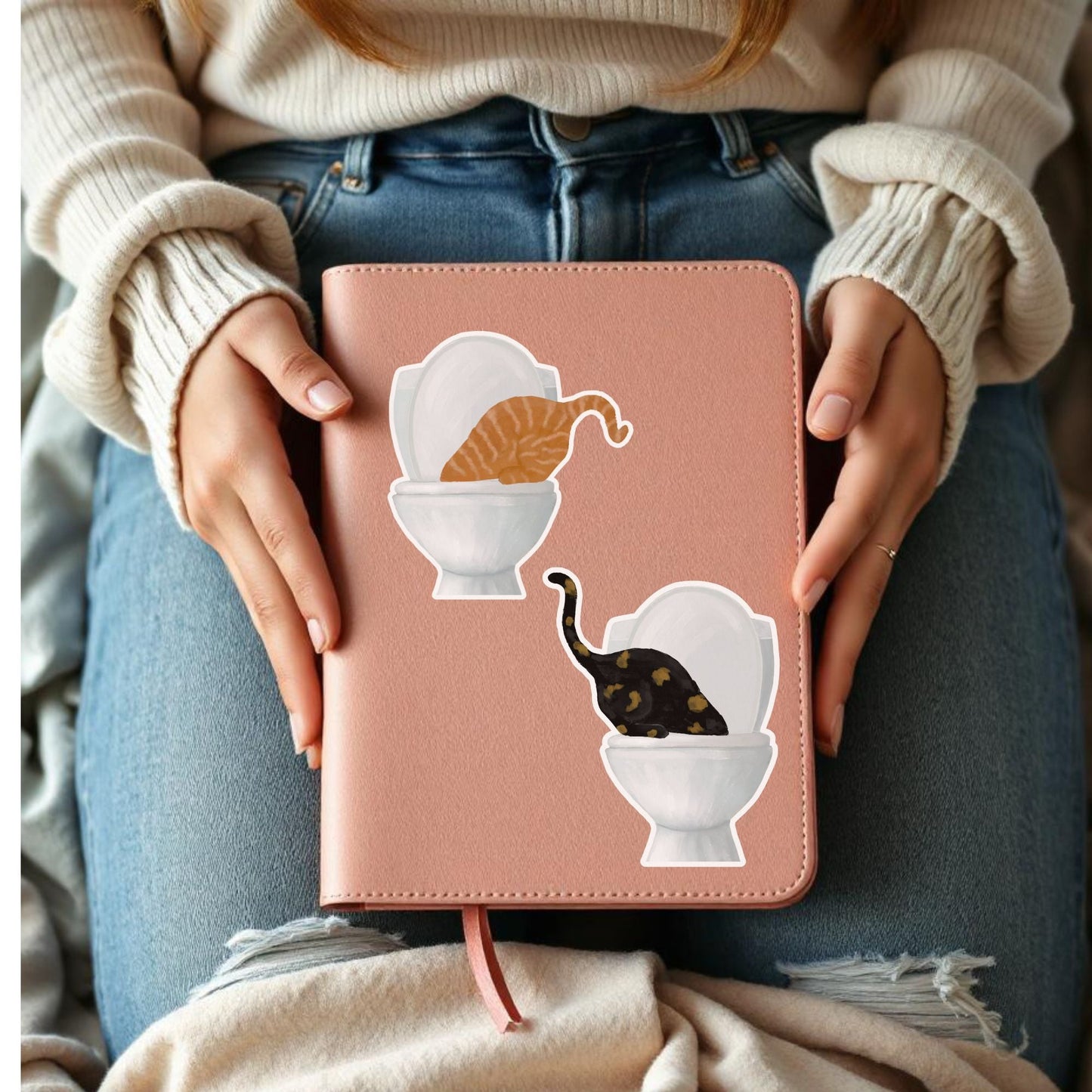 Orange Tabby Cat Vinyl Sticker - MerikaArt