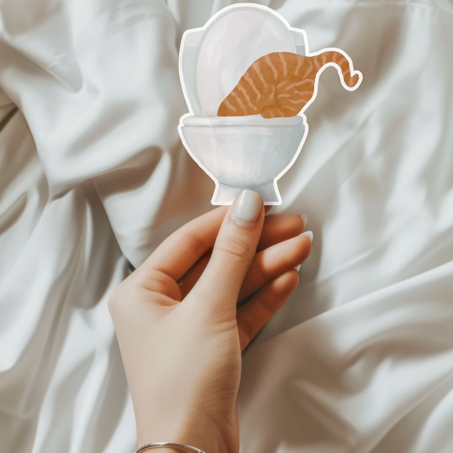 Orange Tabby Cat Vinyl Sticker - MerikaArt