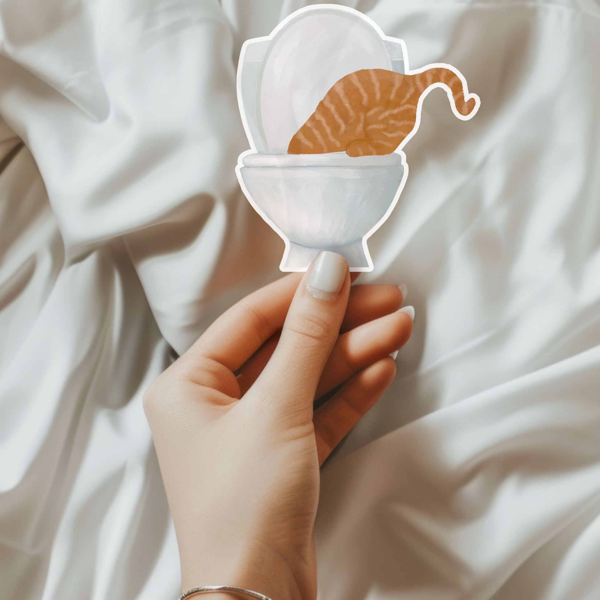 Orange Tabby Cat Vinyl Sticker - MerikaArt