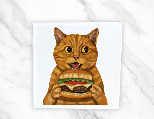 Orange Tabby Cat Washcloth - MerikaArt
