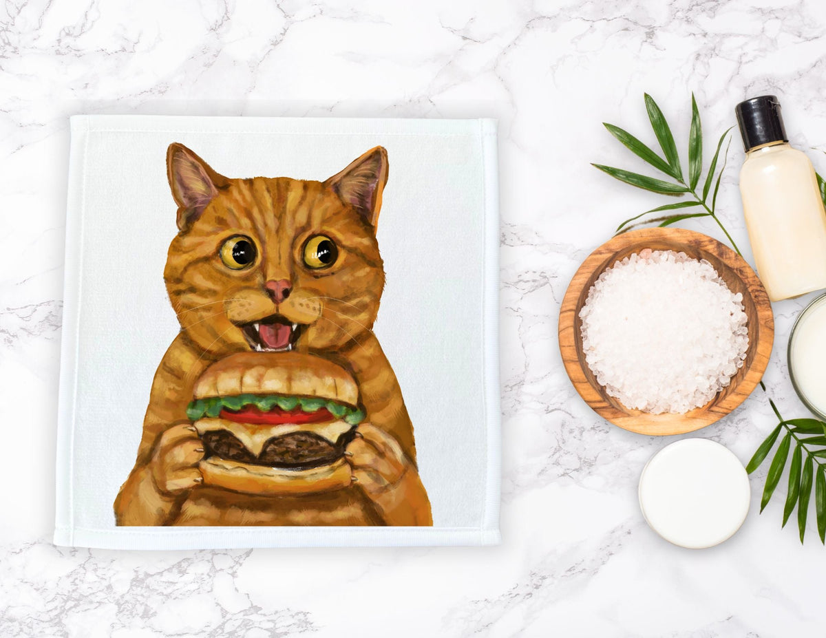 Orange Tabby Cat Washcloth - MerikaArt